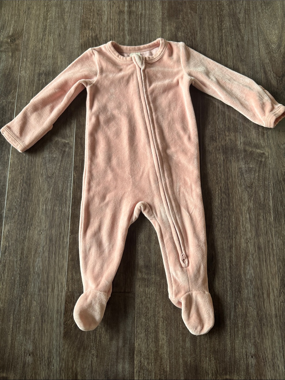 kate quinn Pale Pink Footed Baby One-Piece Zipper Romper
